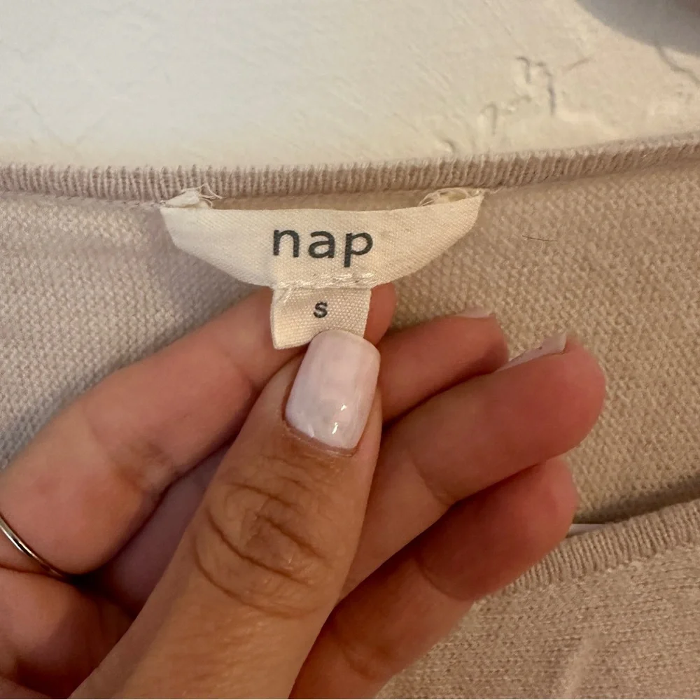 nap Long Sleeved Boatneck Sweater Cream Size Small - Picture 2 of 4